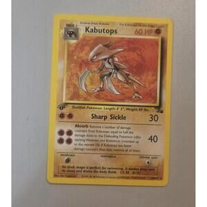 Kabutops Pokemon Card 60 HP 1st Edition 24/62